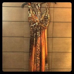 Elegant long printed dress